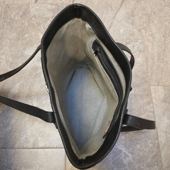 VTG Dooney and Bourke Black leather 2 Handle Tote Panama Collection 1980's - Picture 8 of 16